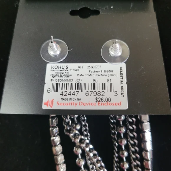 NWT Simply Vera Vera Wang Silvertone Drop Earrings - Picture 2 of 3